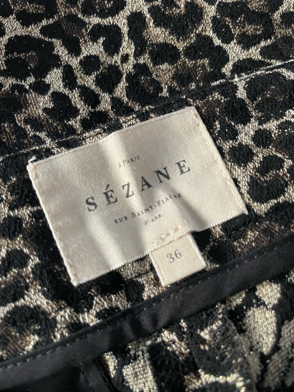 Sézane Leopard Skinny Pants - Black & Cream